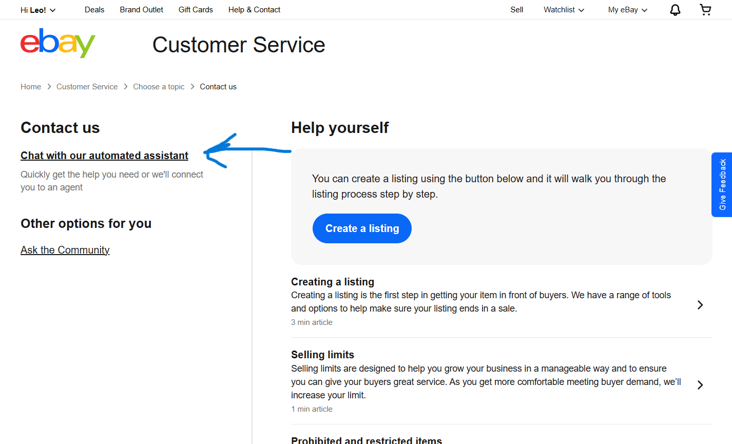 eBay Customer Service